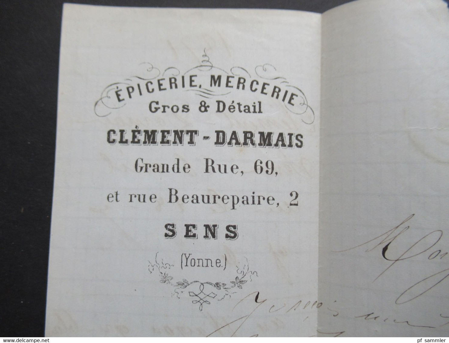 Frankreich 1862 Napoleon III Nr.28 verwendet 4.1871 Rautenstemnpel Nr. 3379 Sens S. Yonne nach La Rochelle Faltbrief