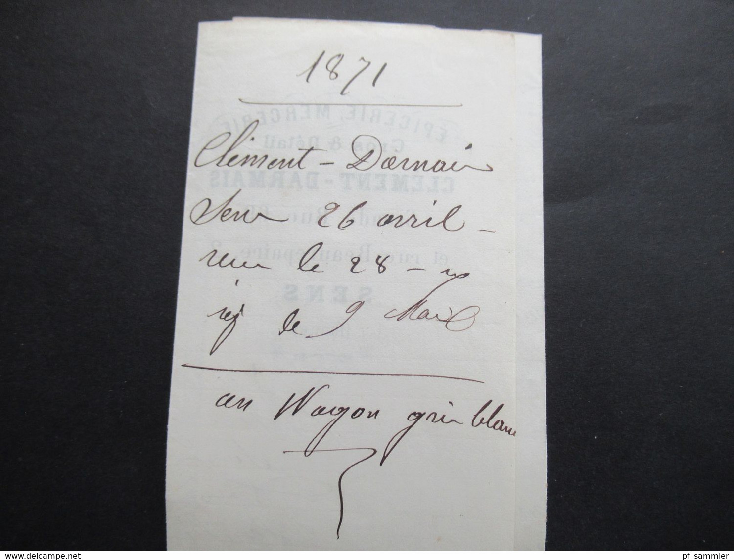 Frankreich 1862 Napoleon III Nr.28 verwendet 4.1871 Rautenstemnpel Nr. 3379 Sens S. Yonne nach La Rochelle Faltbrief