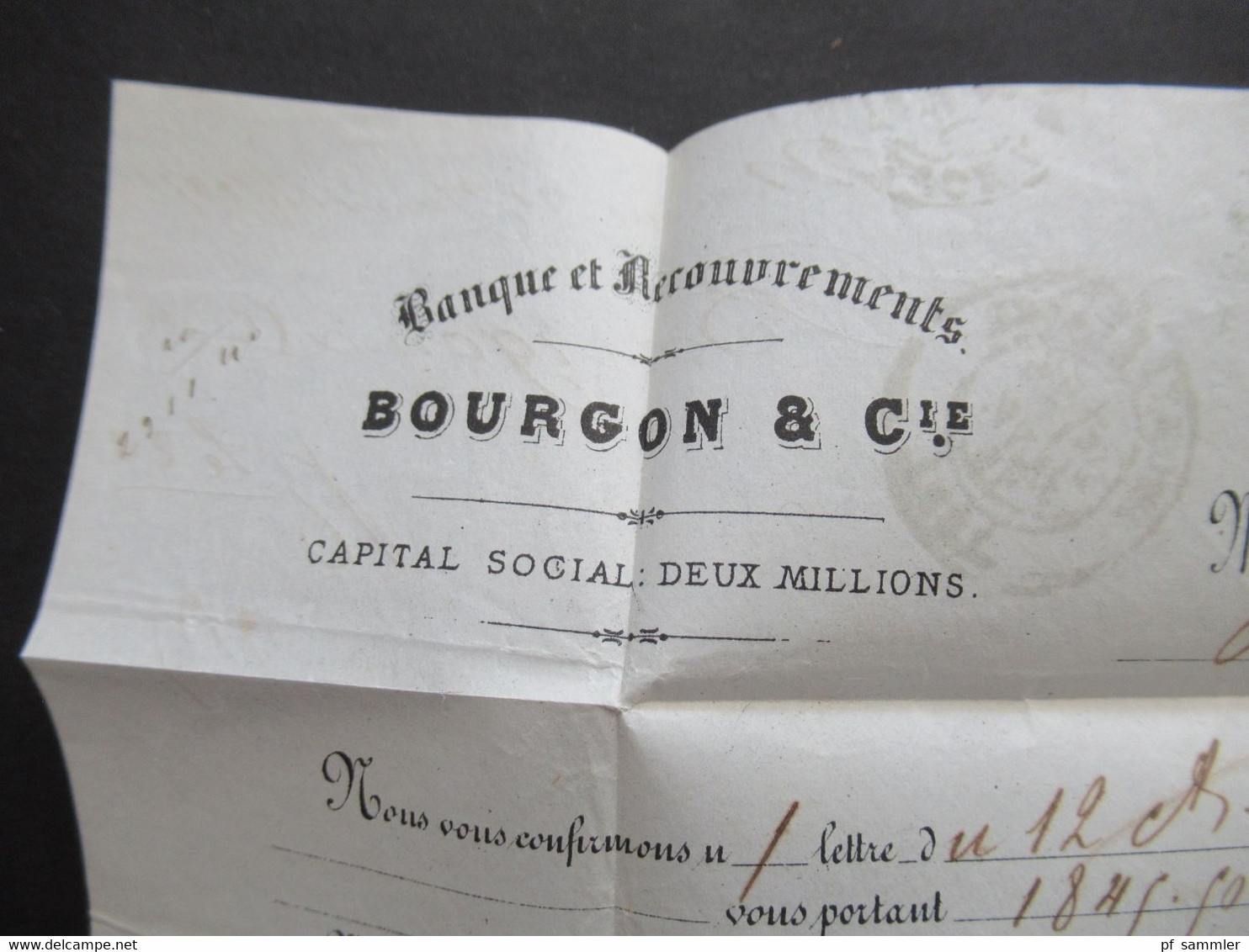 Frankreich 1875 Ceres Nr.51 Rautenstempel Nr.598 Nancy gedruckter Faltbrief Borgon & Cie rückseitig 3 Stempel