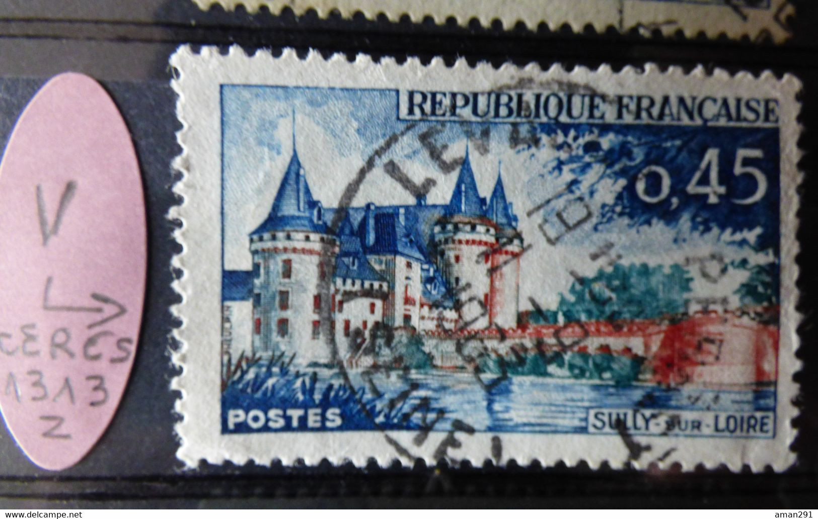 YT 1313 Lot De 9 Pour étude - Avec Variété Tour De Gauche Bleue Au Lieu De Bistre - Used Stamps