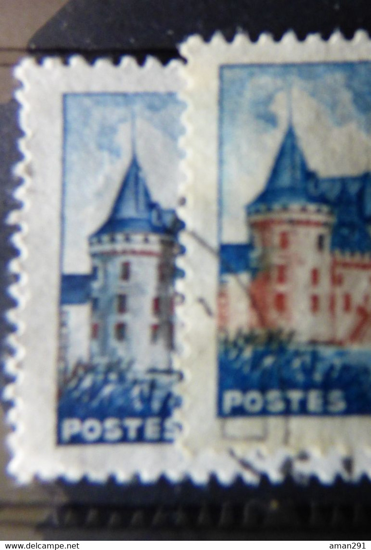 YT 1313 Lot De 9 Pour étude - Avec Variété Tour De Gauche Bleue Au Lieu De Bistre - Used Stamps