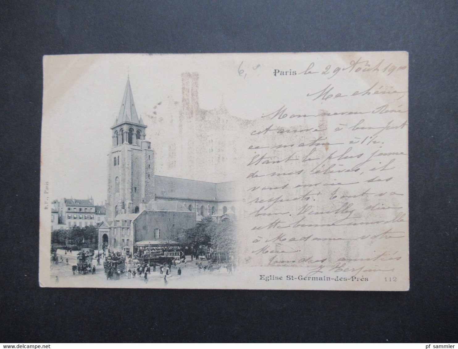 Frankreich 1900 AK Paris Eglise St. Germain Des Pres Frankiert Mit Sage Nr.84 Als Waagerechtes Paar - Kerken