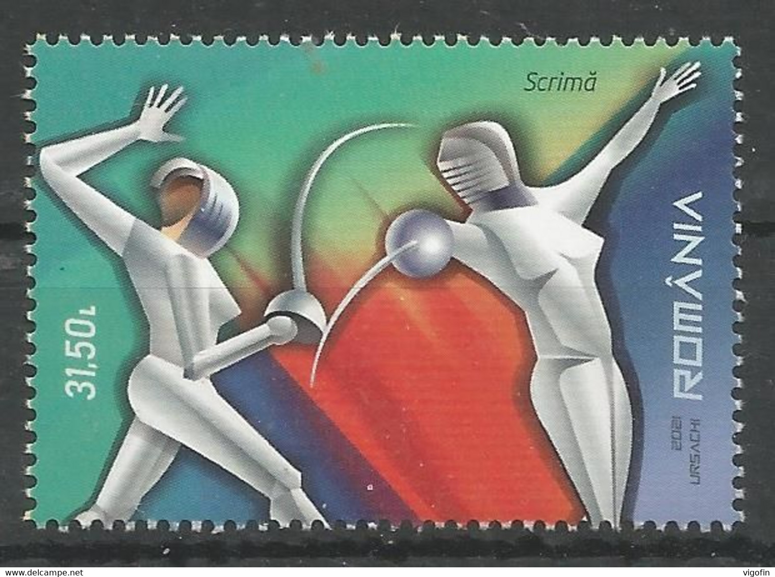 RO 2021-olympic Games Tokyo, ROMANIA 1v, MNH - Eté 2020 : Tokyo