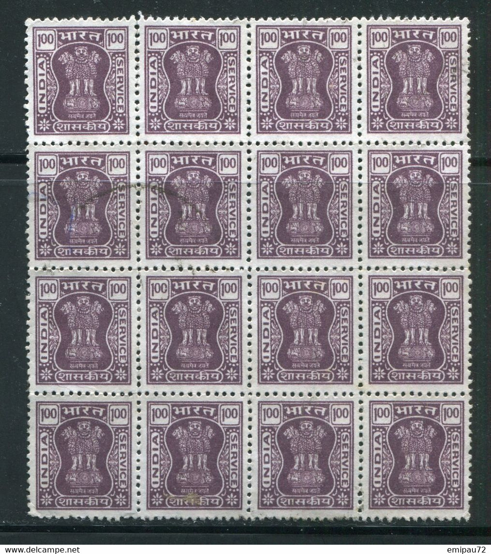 INDE- Service Y&T N°62 En Bloc De 16- Oblitérés - Timbres De Service