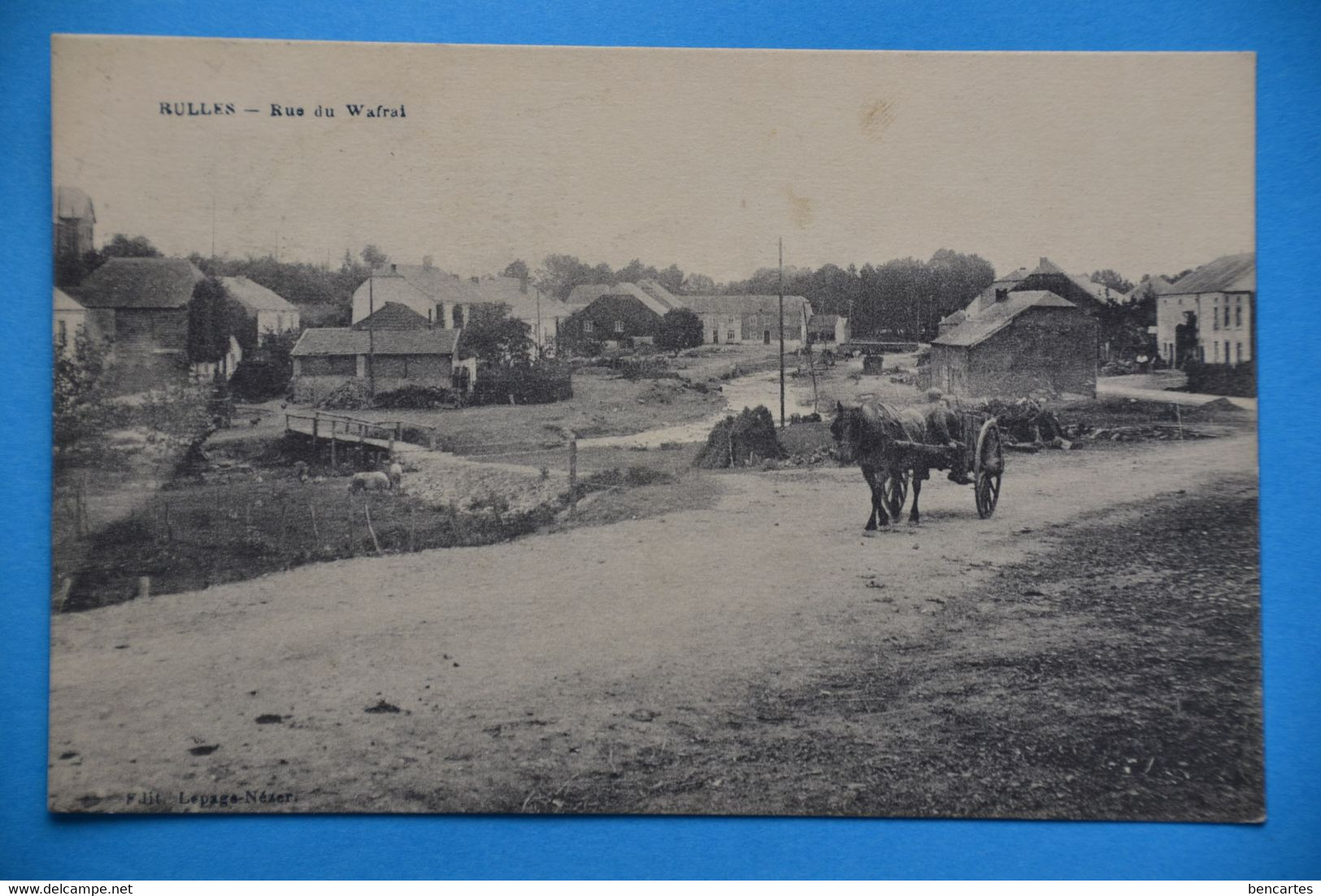 Rulles 1924: Rue De Wafrai Animée Avec Attelage - Habay