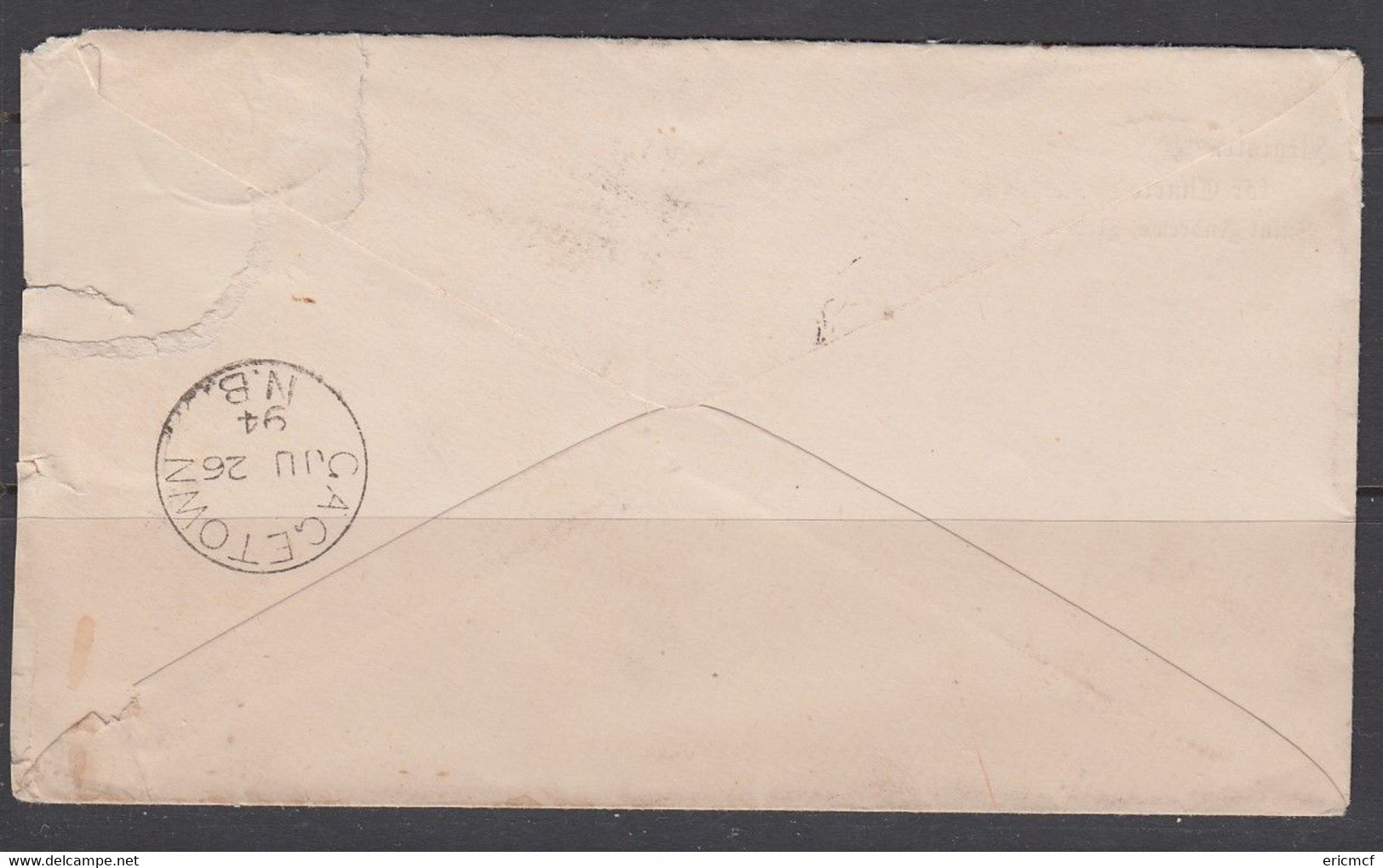 Canada 1894 Cover 3c St Andrews To Gagetown - Brieven En Documenten