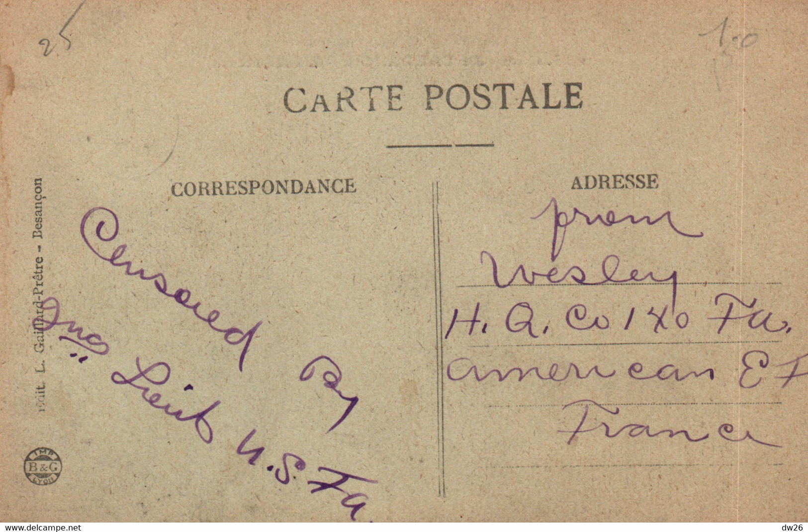 Caserne - Camp Du Valdahon (Doubs) L'Infirmerie - Edition Gaillard-Prêtre - Carte N° 625 - Barracks