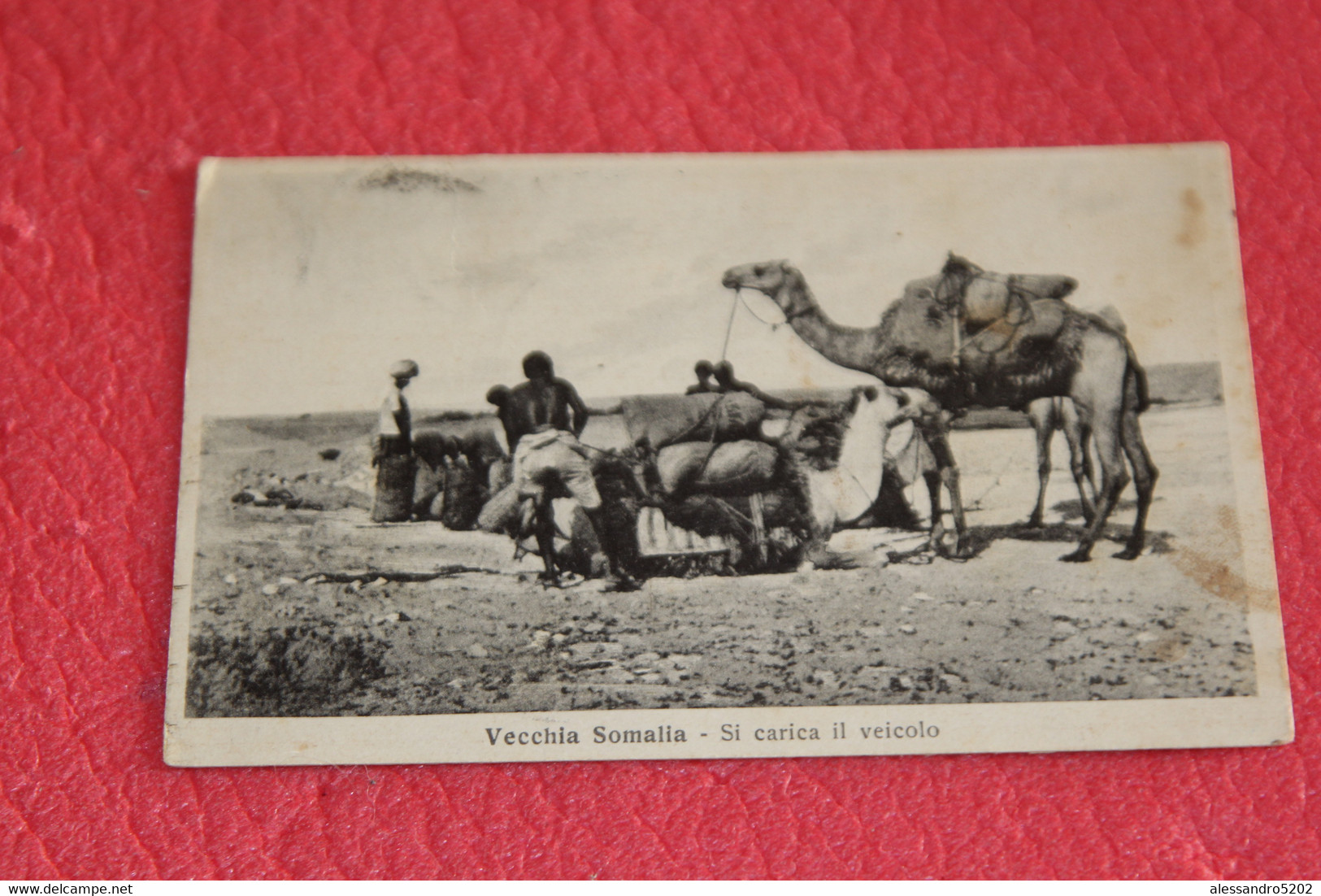 Africa AOI Somalia Preparativi Per Partenza Sui Cammelli 1938 Ed. Frascarolo + Nice Stamps - Somalië
