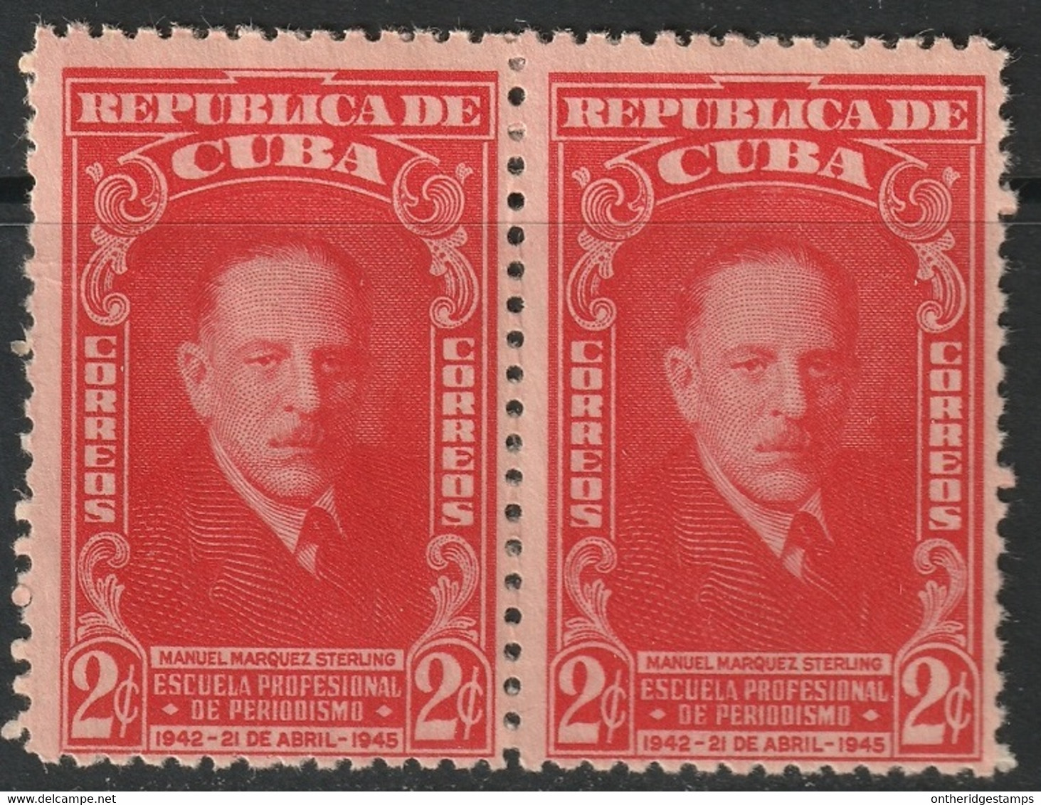 Cuba 1946 Sc 403 Yt 295 Pair MNH** - Unused Stamps