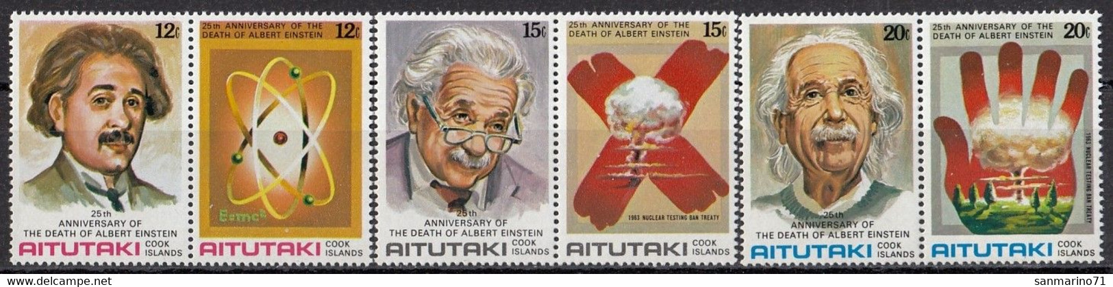 AITUTAKI 334-339,unused - Albert Einstein