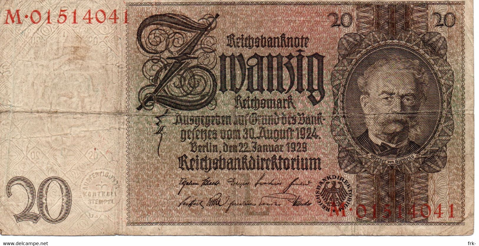 Germany 20 Reichsmark 1929 Circulated - 20 Mark