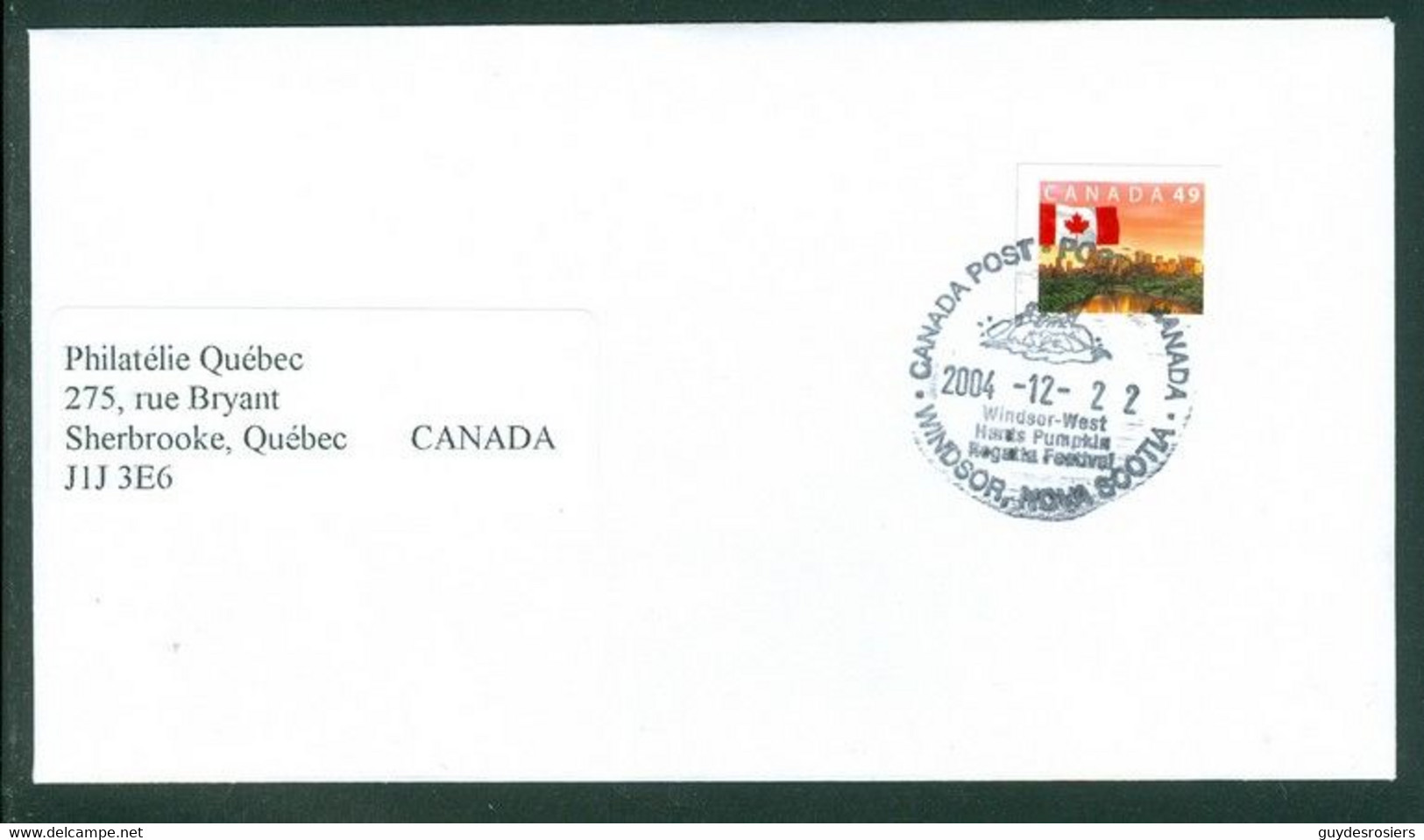 Citrouille Sur Oblitération / Pumpkin On Cancel; Timbres Scott # 2011 Stamp; Oblitération WINDSOR Cancel (8230) - Lettres & Documents