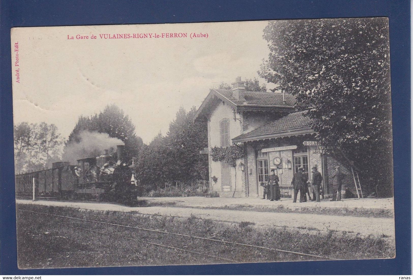 CPA [10] Aube Gare Chemin De Fer Train Vulaines Rigny Le Ferron Circulé - Otros & Sin Clasificación