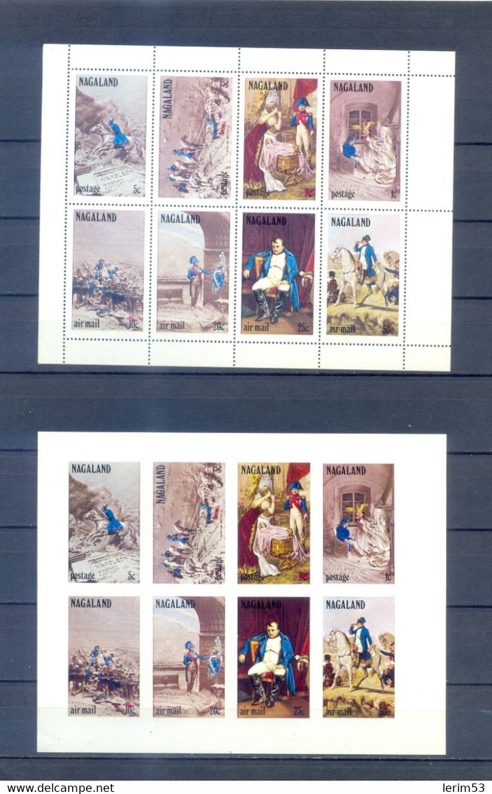 NAGALAND SHEET PERFORED + IMPERFORED NAPOLEON   MNH - Napoleón