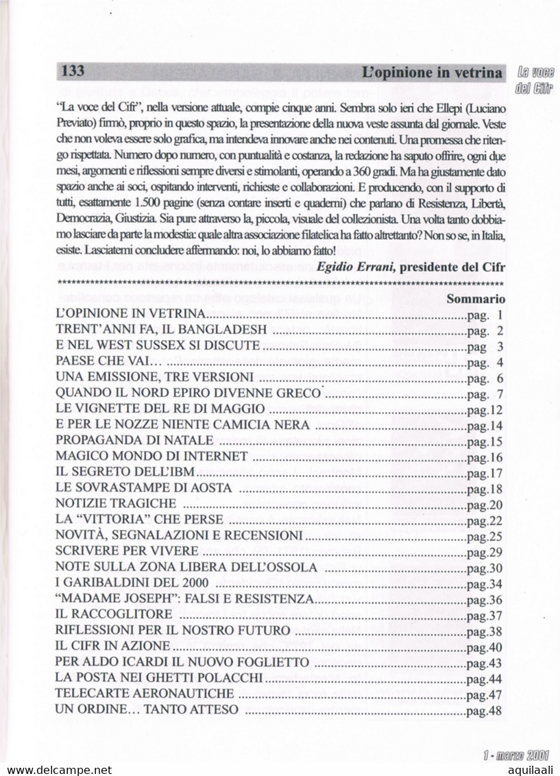 La Voce Del Cifr. Edizione Marzo 2001 - Italiano (desde 1941)