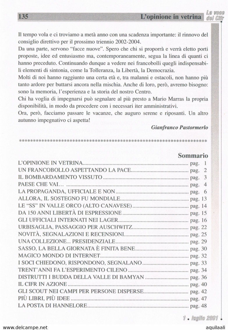 La Voce Del Cifr. Edizione Luglio 2001 - Italienisch (ab 1941)