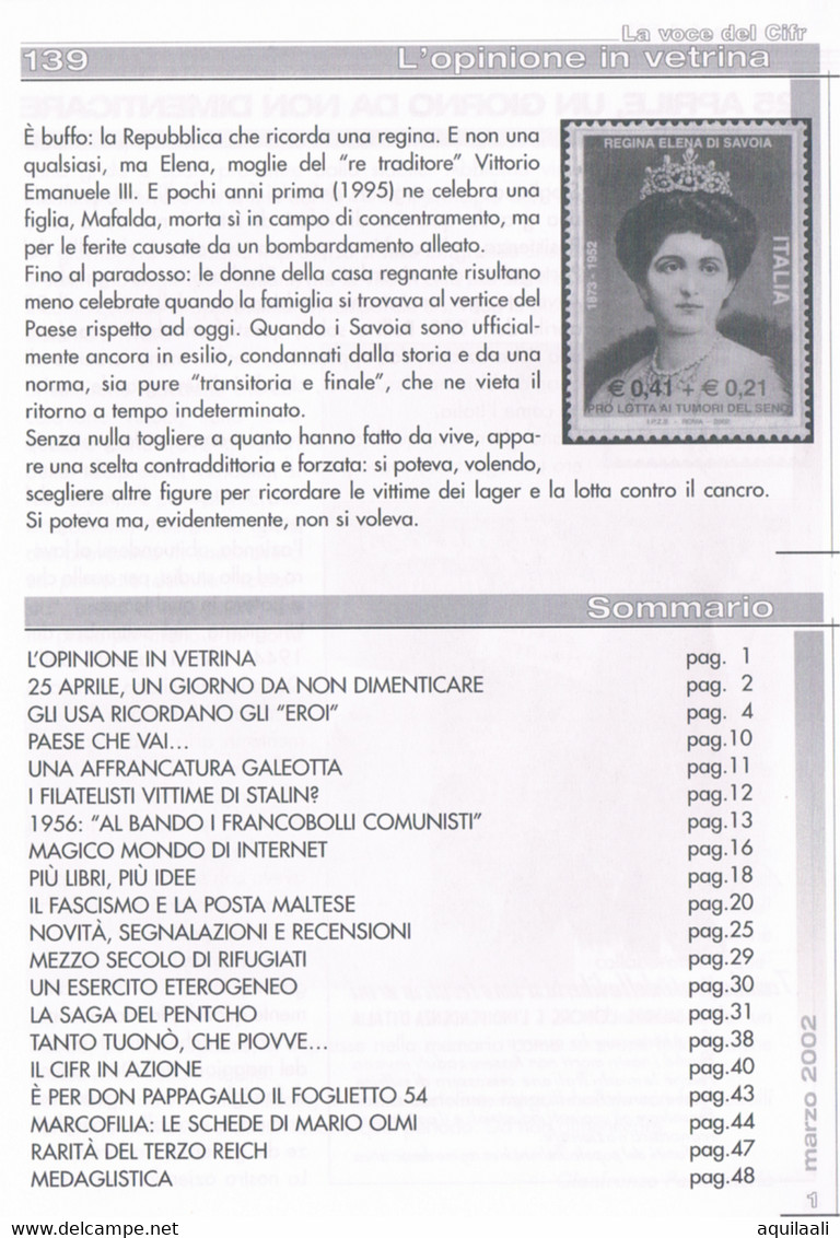 La Voce Del Cifr. Edizione Marzo 2002 - Italiaans (vanaf 1941)