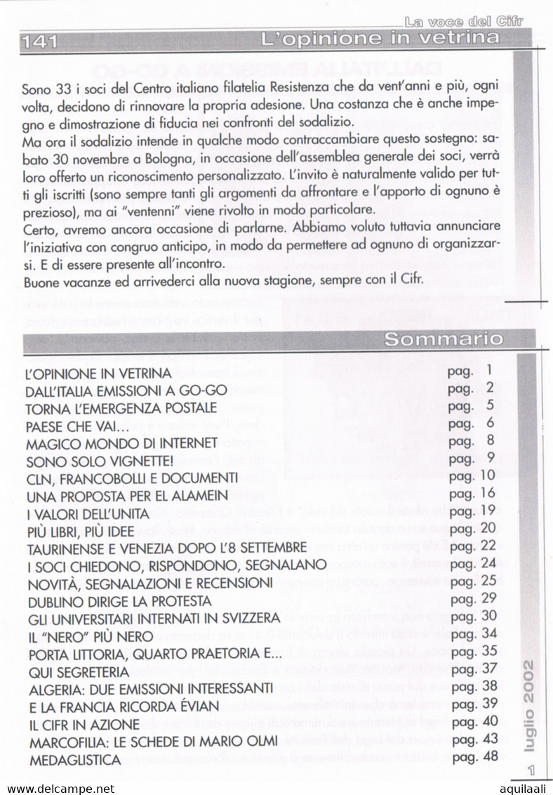 La Voce Del Cifr. Edizione Luglio 2002 - Italiane (dal 1941)