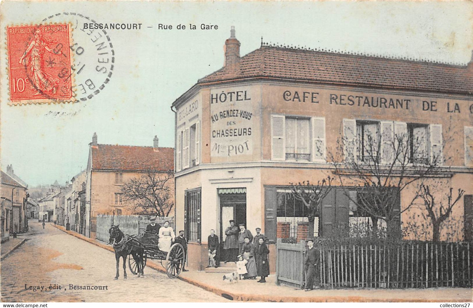 78-BESSANCOURT-RUE DE LA GARE- Voir Hôtel Au Rendez-vous Des Chasseurs - Otros & Sin Clasificación