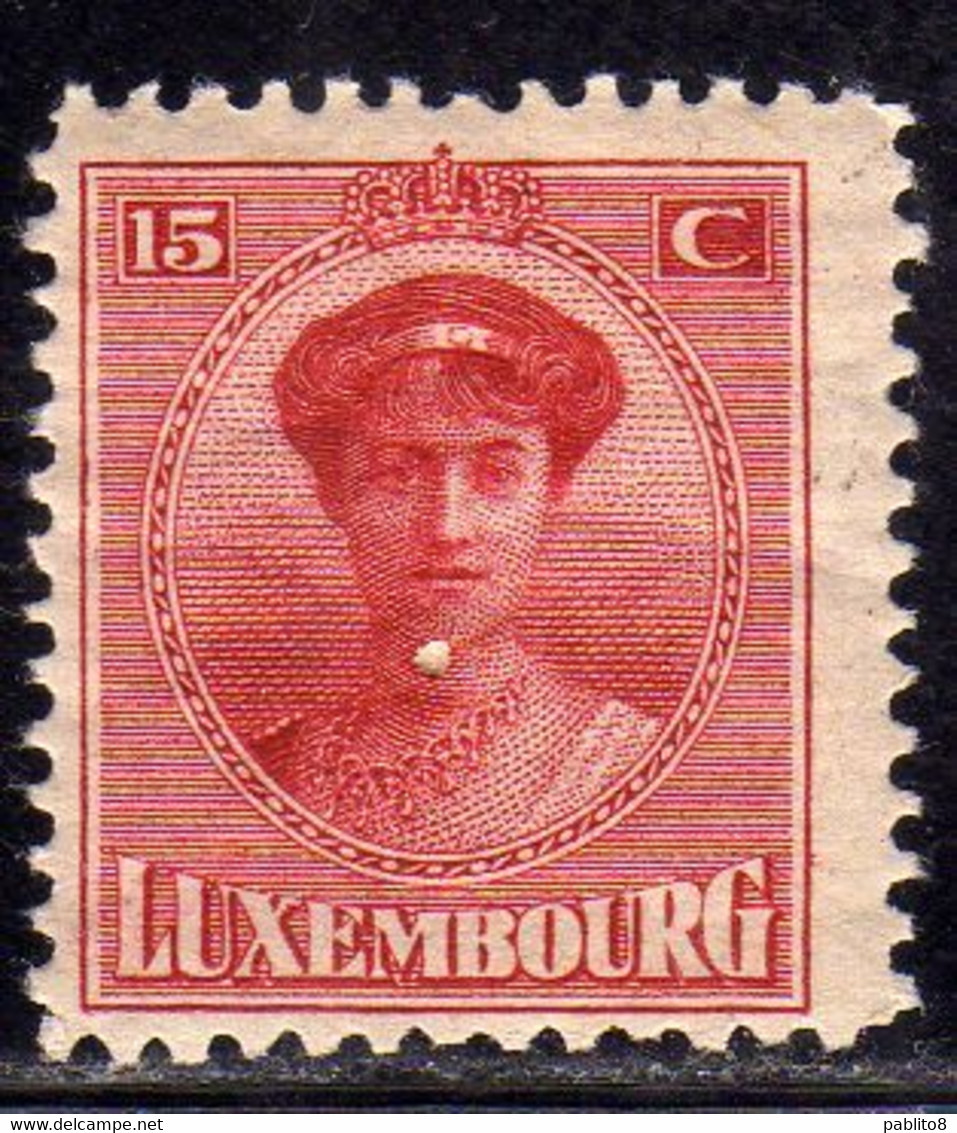 LUXEMBOURG LUSSEMBURGO 1921 1926 GRAND DUCHESS CHARLOTTE CENT. 15c  MNH - 1921-27 Charlotte De Face