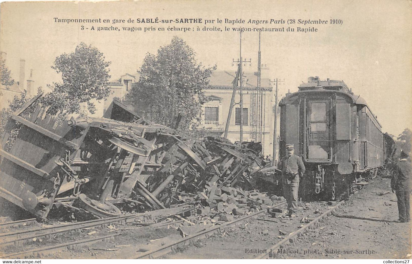 72-SABLE-SUR-SARTHE- TAMPONNEMENT EN GARE PAR LE RAPIDE ANGERS-PARIS 28 SEP 1910 - Sable Sur Sarthe