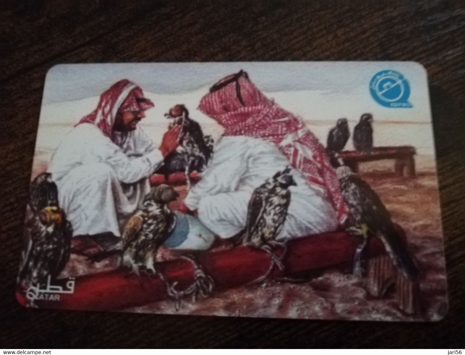 QATAR  PUBLIC TELECOM CORPORATION / PAY PHONE  MAGNETIC/ AUTELCA   Q 30   QTR 78  ARABS WITH FALCONS        **9111** - Qatar