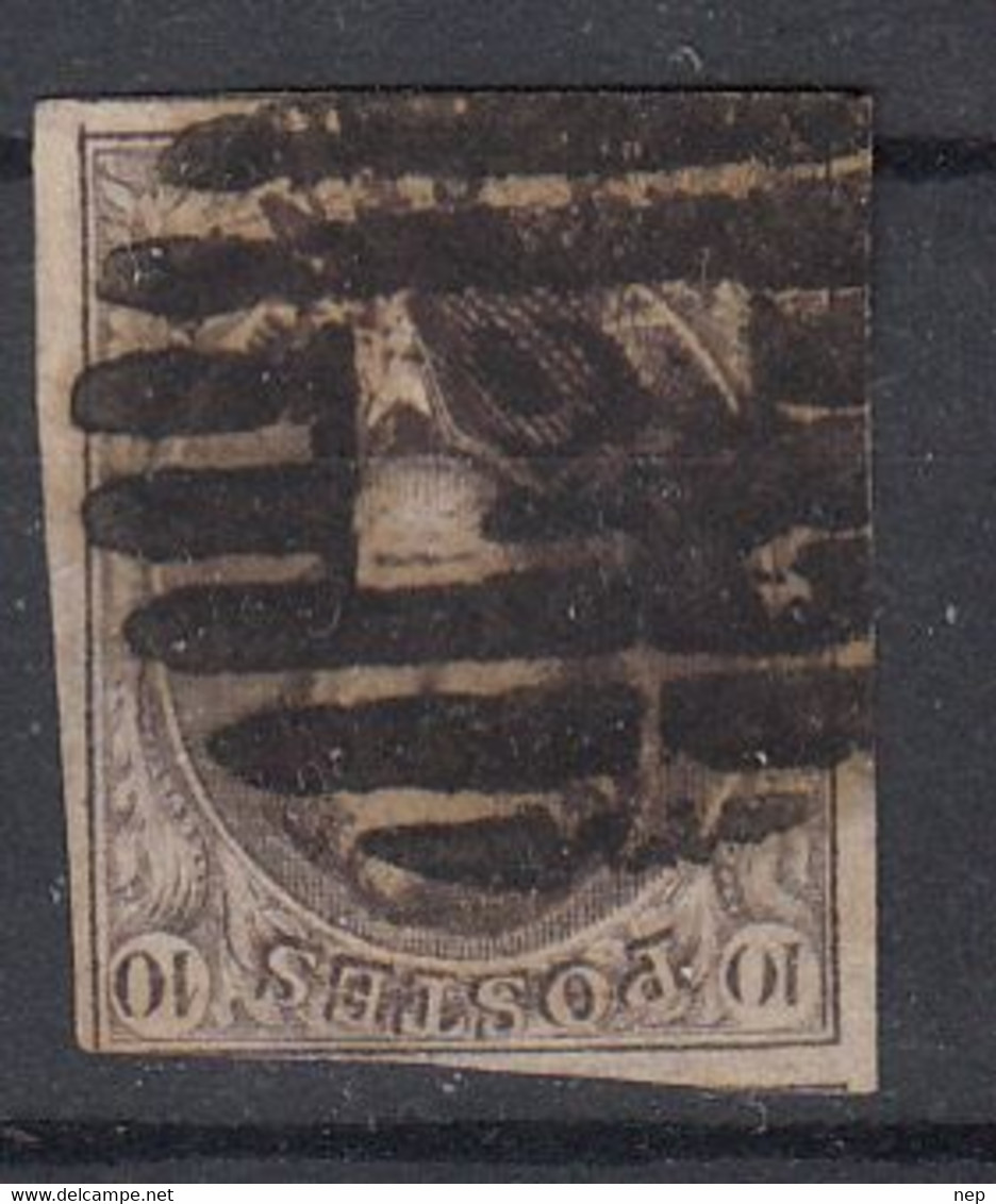 BELGIË - OBP - 1851 - Nr 6 (P 2 - ALOST) + Coba 10.00€ - Balkenstempel: Einladungen