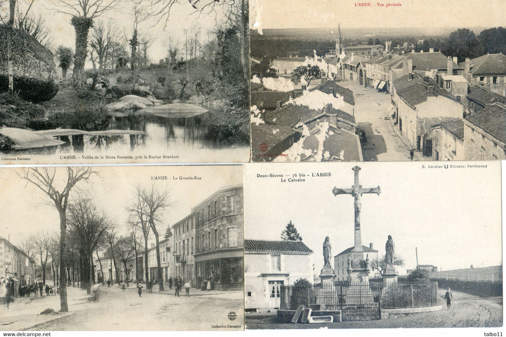 79 - L'Absie - Lot De 13 Cartes - Calvaire, église, Morelière, Champ Foire, Gendarmerie, Grande Rue, Rocher Branlant - L'Absie