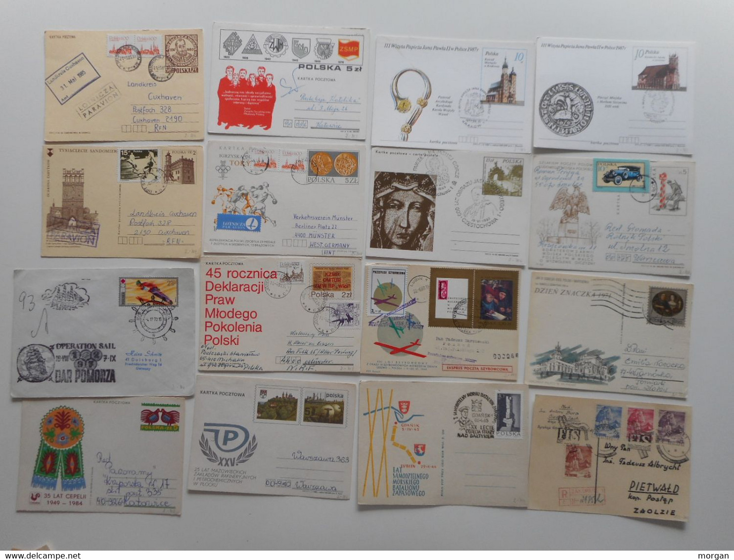 POLOGNE  POLSKA  LOT DE 62 ANCIENNES ENVELOPPES ENVOIS PHILATELIQUES - Collections