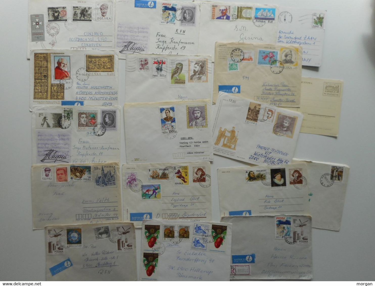 POLOGNE  POLSKA  LOT DE 62 ANCIENNES ENVELOPPES ENVOIS PHILATELIQUES - Verzamelingen