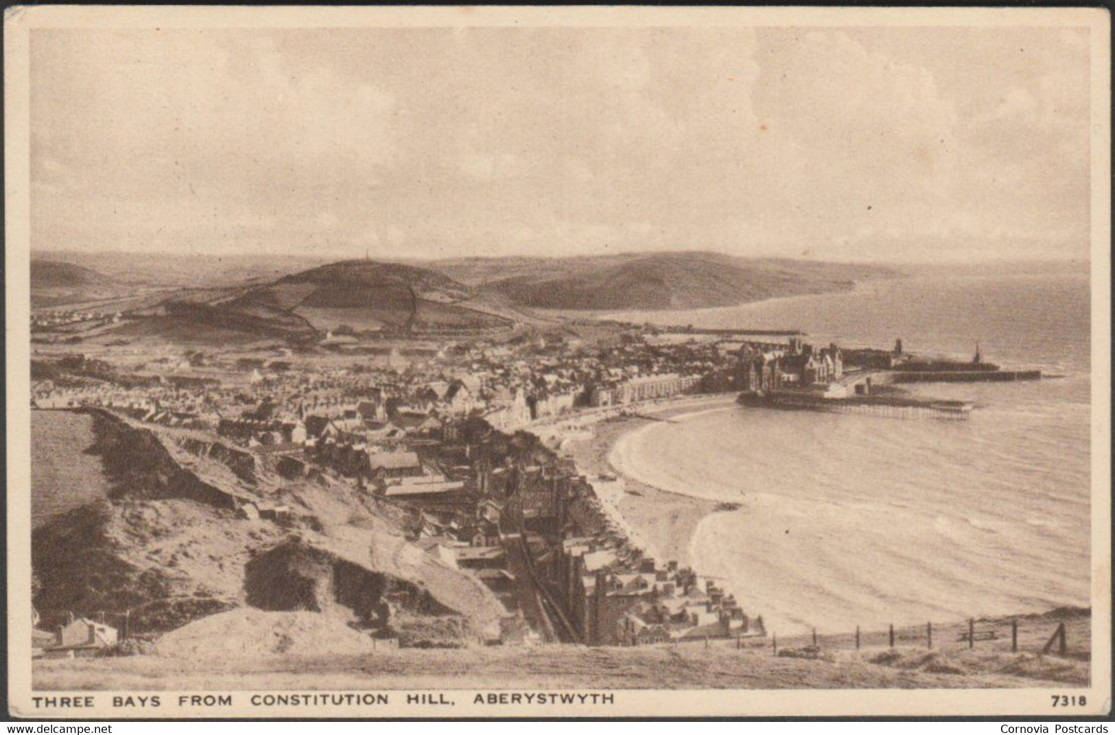 Three Bays From Constitution Hill, Aberystwyth, C.1930s - Salmon Postcard - Cardiganshire