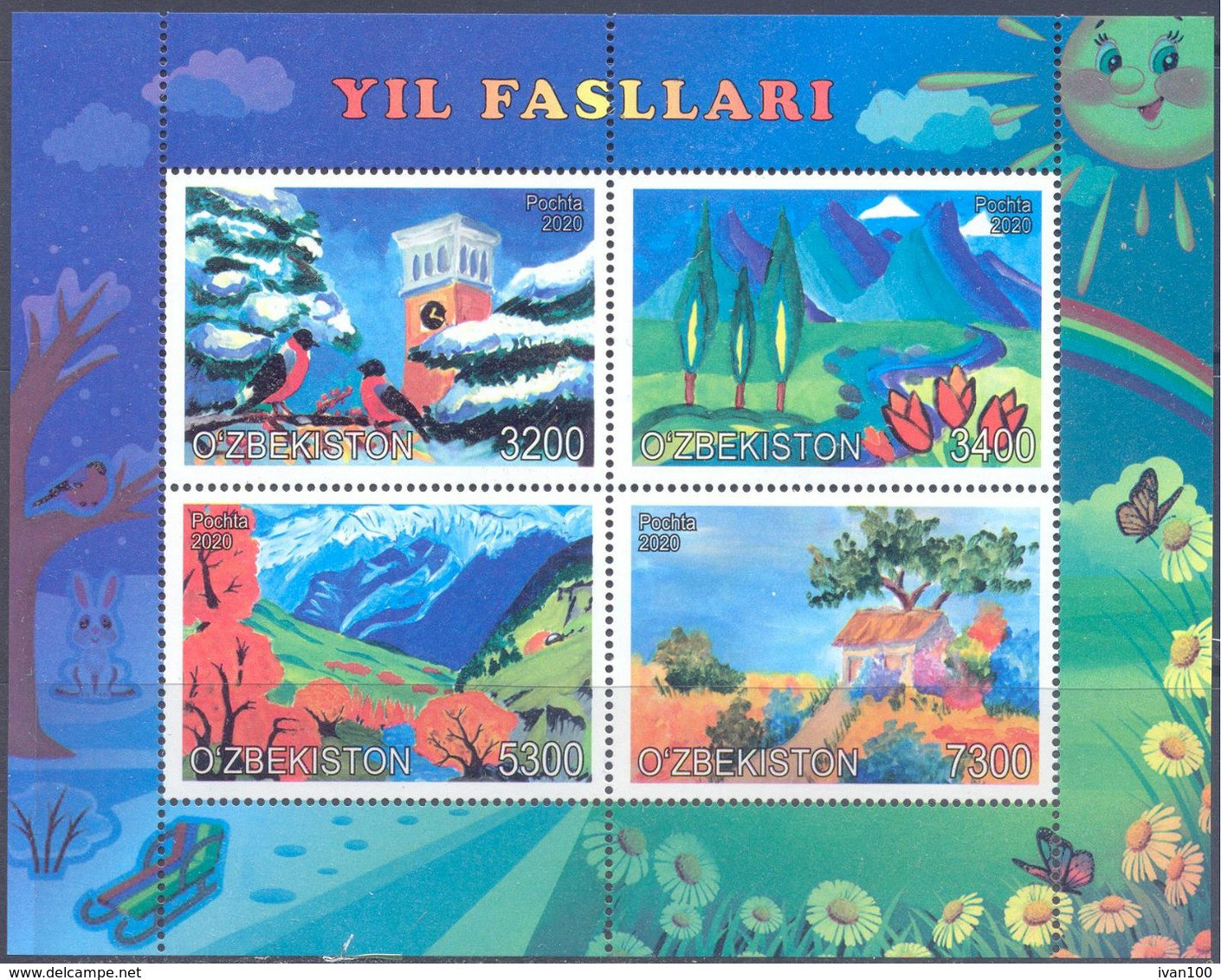 2020. Uzbekistan, Children's Drawings, S/s, Mint/** - Usbekistan