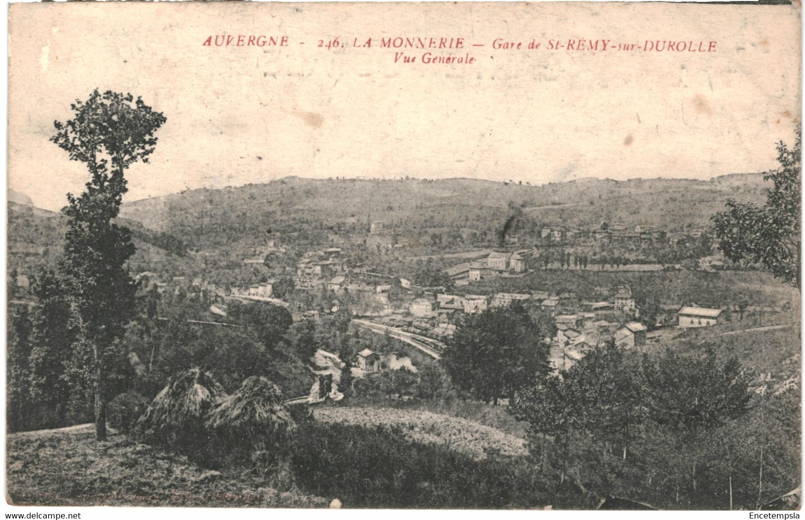 CPA Carte Postale   France-  Saint-Rémy-sur-Durolle- Gare  LA MONNERIE Vue Générale 1927VM46277ok - Thiers