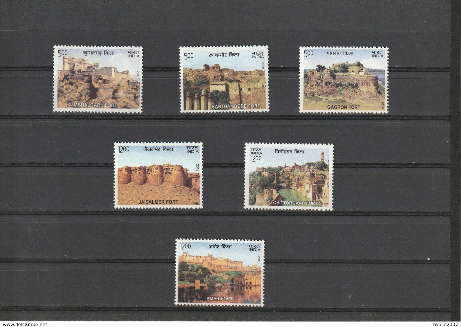 INDIA 2018 Hill Forts Rajasthan UNESCO World Heritage Set 6v *** - Andere & Zonder Classificatie