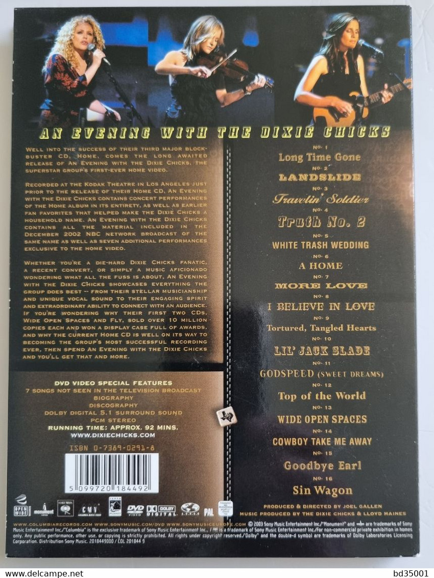DVD Concert Live Dixie Chicks - An Evening With The Dixie Chicks - Live From The Kodak Theater - Simple - Concert En Muziek