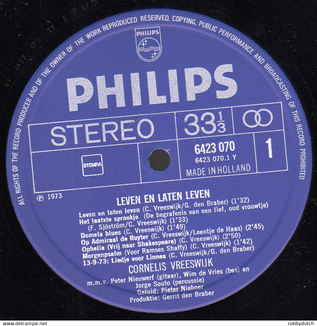 * LP *  CORNELIS VREESWIJK - LEVEN EN LATEN LEVEN (Holland 1973) - Other - Dutch Music