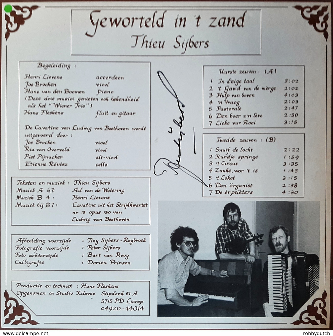 * LP *  THIEU SIJBERS - GEWORTELD IN 'T ZAND (EX!!! Gesigneerd! ) - Sonstige - Niederländische Musik