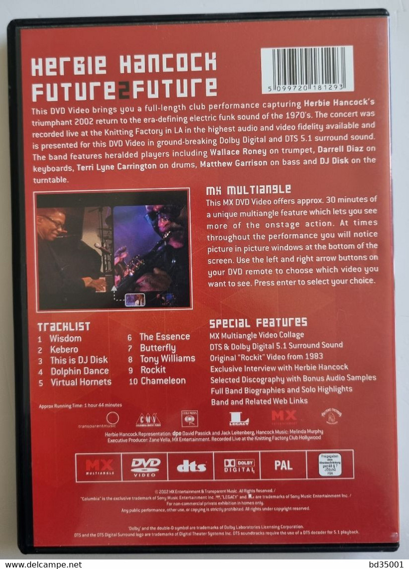 DVD Concert Live Herbie Hancock - Future 2 Future Live - Simple - Concert & Music