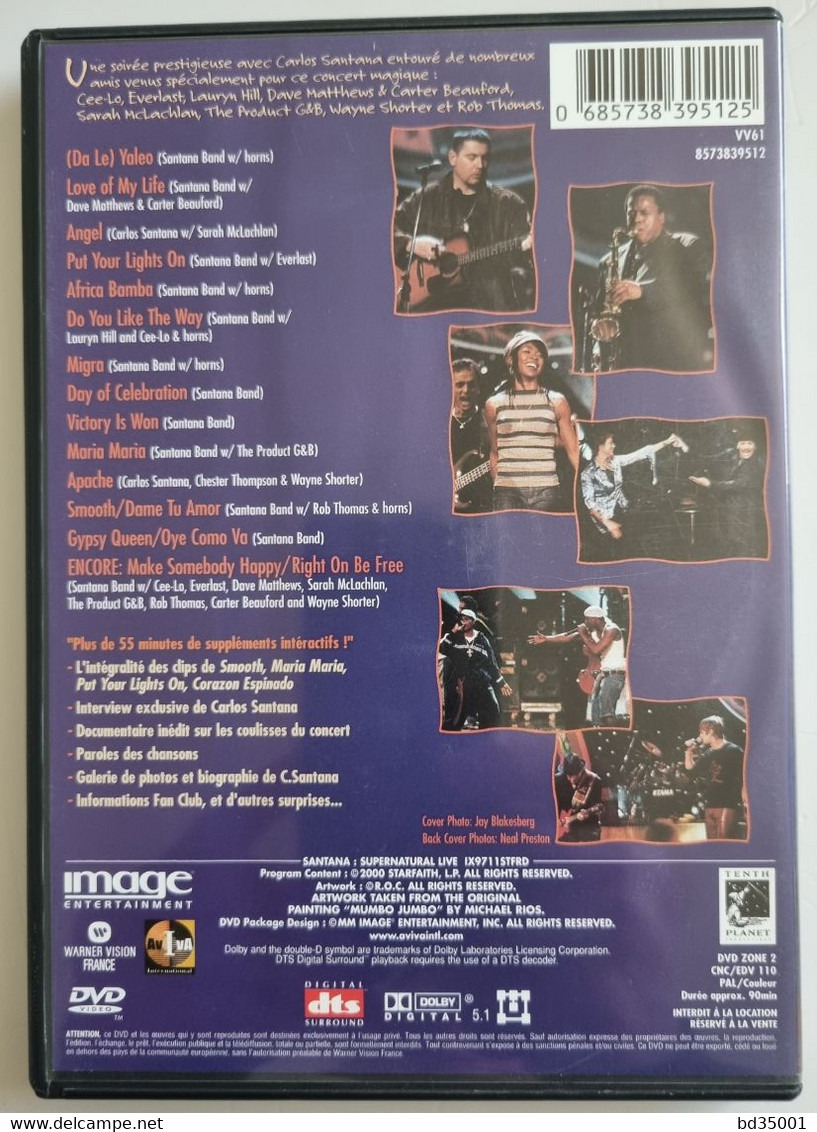 DVD Concert Live Santana - Supernatural Live - Simple - Concert Et Musique