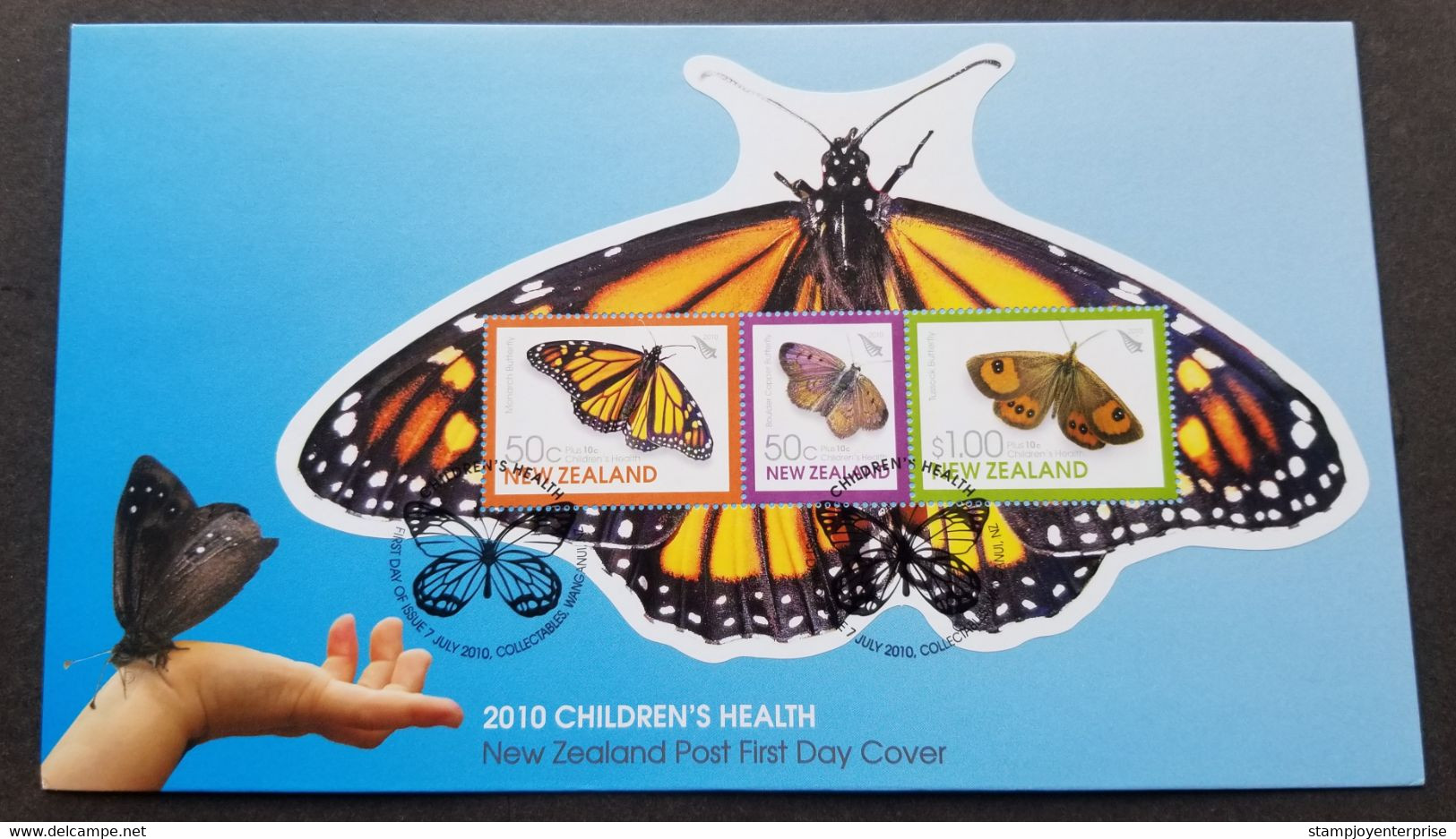 New Zealand Health Butterfly Moth 2010 Insect Butterflies (FDC) *odd Shape *unusual - Covers & Documents