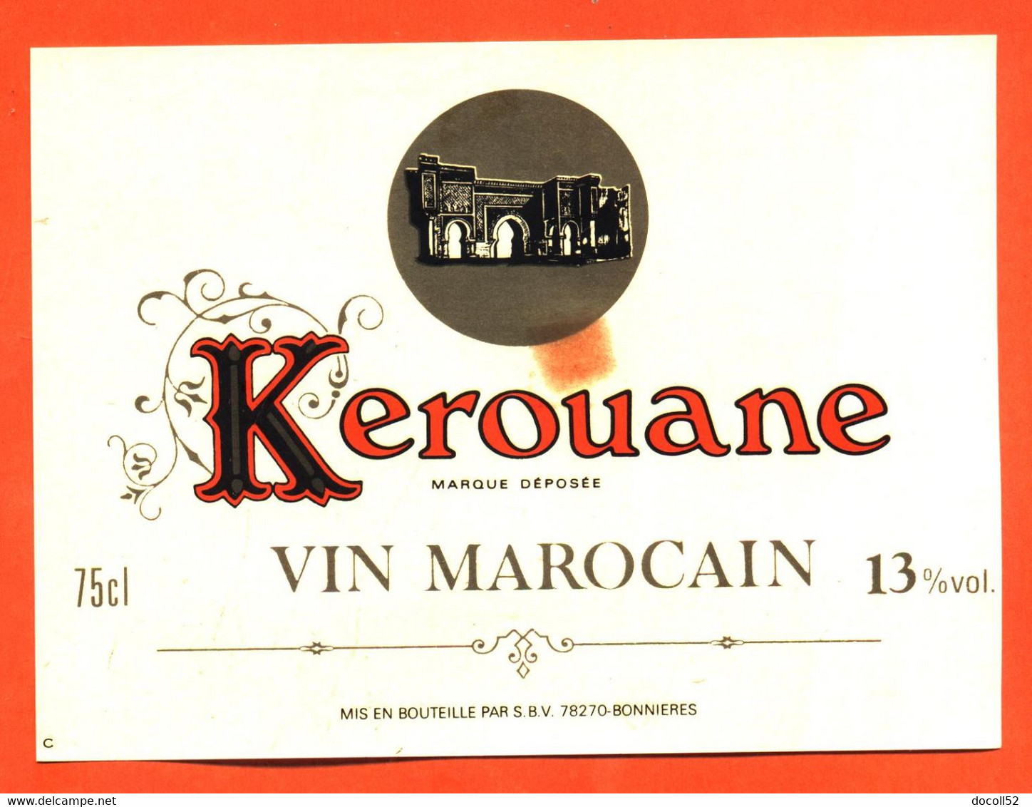 Etiquette Neuve De Vin Du Maroc Kerouane - 75 Cl - Beaujolais