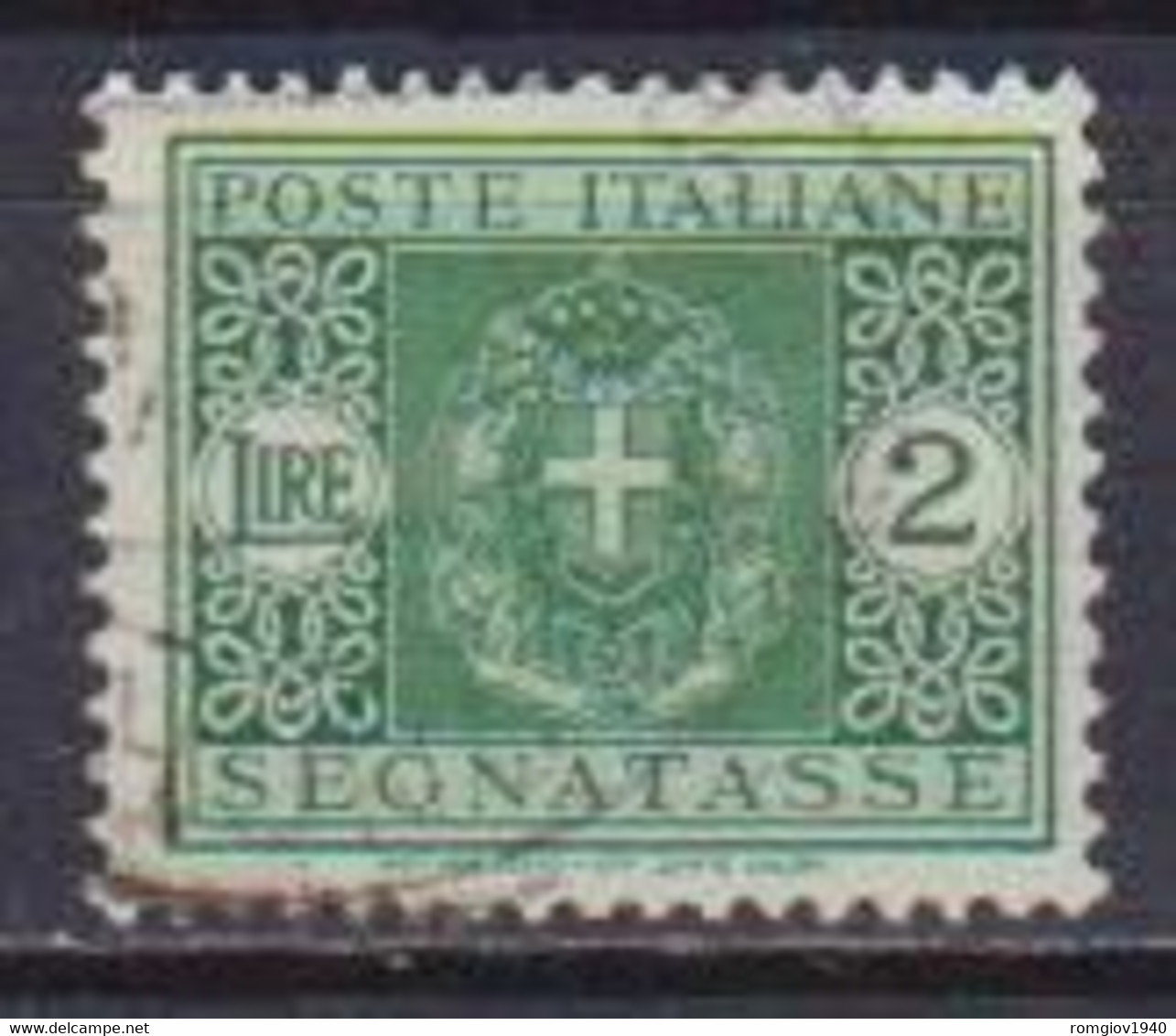 REGNO D'ITALIA  1934 SEGNATASSE RE V.EMANUELE III STEMMA CON FASCI SASS. 45 USATO VF - Segnatasse