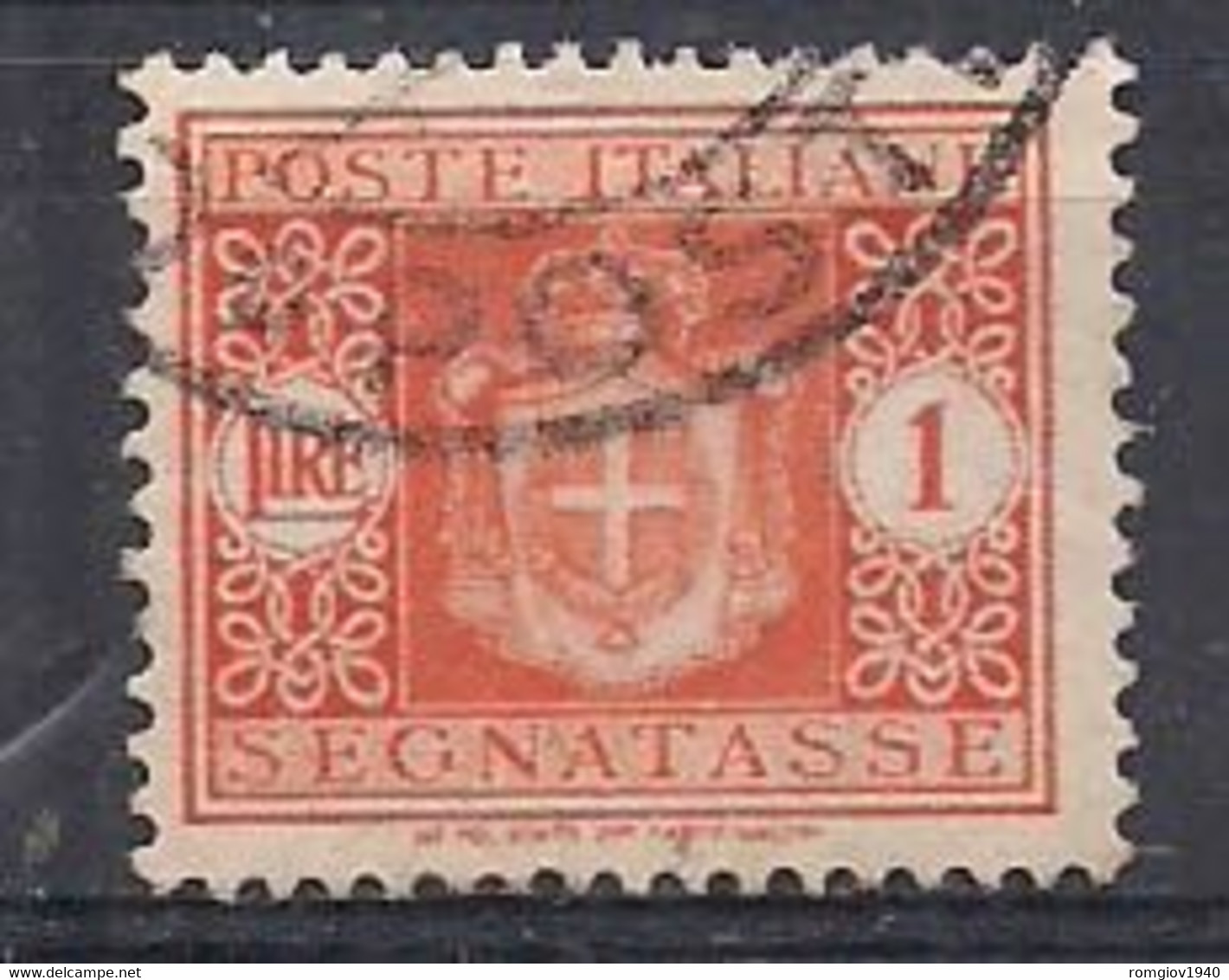 REGNO D'ITALIA  1945 LUOGOTENENZA SEGNATASSE STEMMA SENZA FASCI FILIGRANA RUOTA SASS. 92 USATO - Postage Due