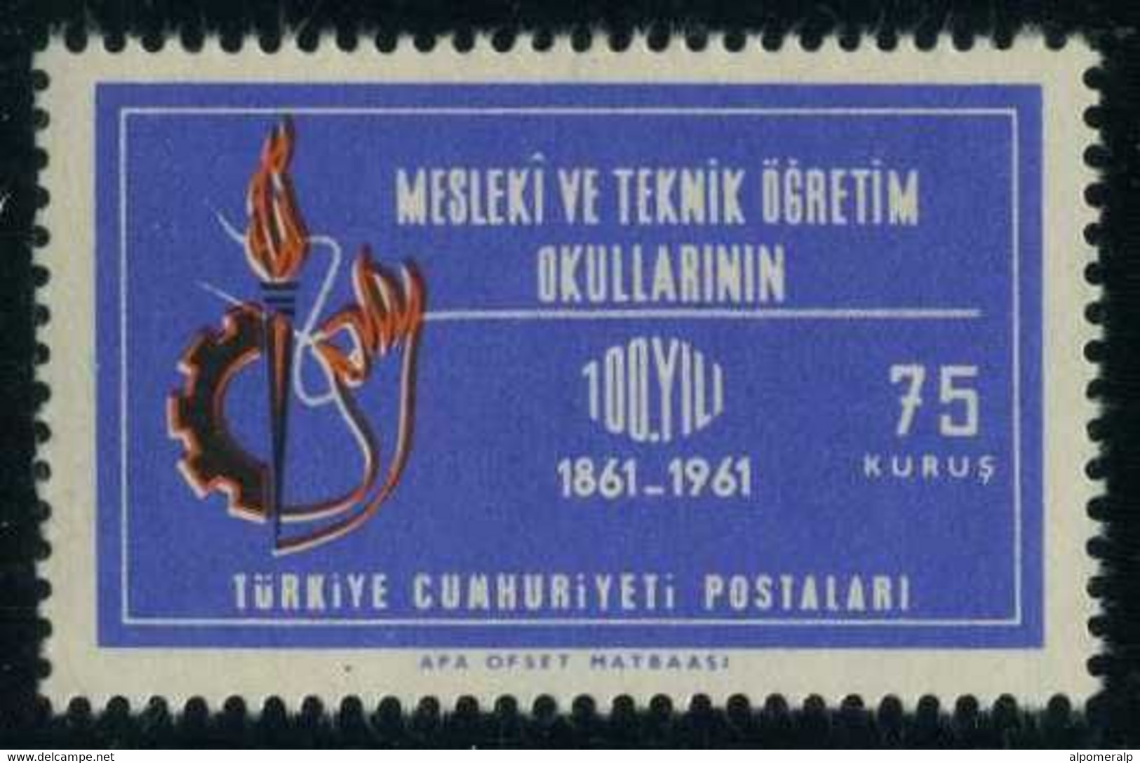 Türkiye 1961 Mi 1824 MNH Torch, Symbol, Illustration | Technical And Professional Schools - Other & Unclassified