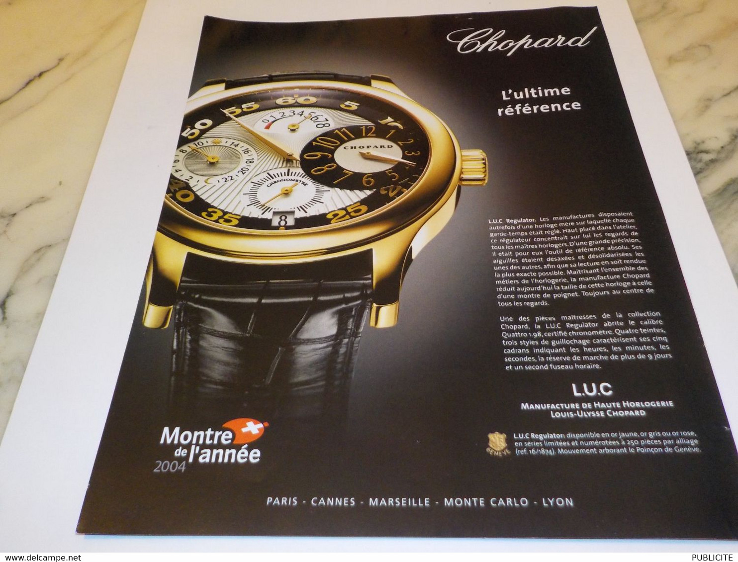 ANCIENNE PUBLICITE ULTIME REFERENCE  MONTRE  CHOPARD 2005 - Autres & Non Classés