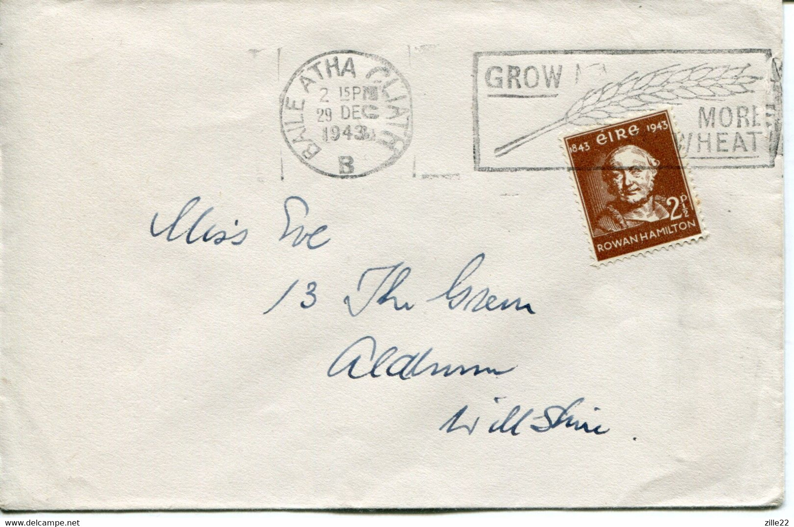 Irland Eire Letter 1943 , Grow More Wheat Cancellation - Lettres & Documents