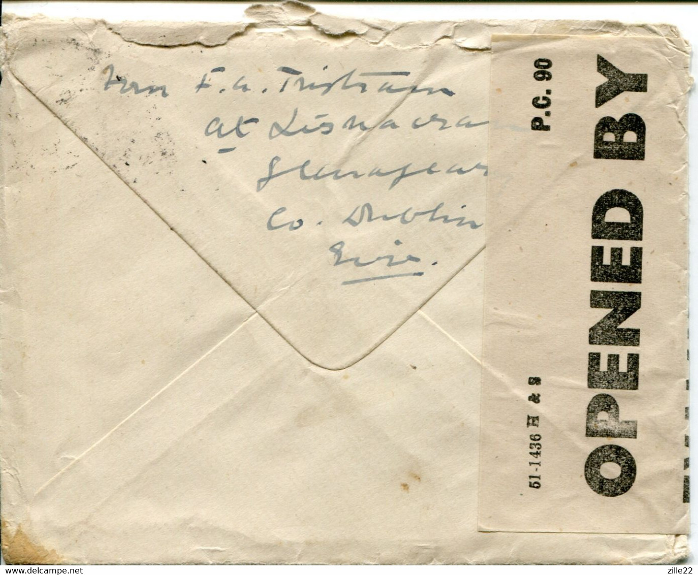 Irland Eire Censored Letter 1943 To South Africa - Storia Postale