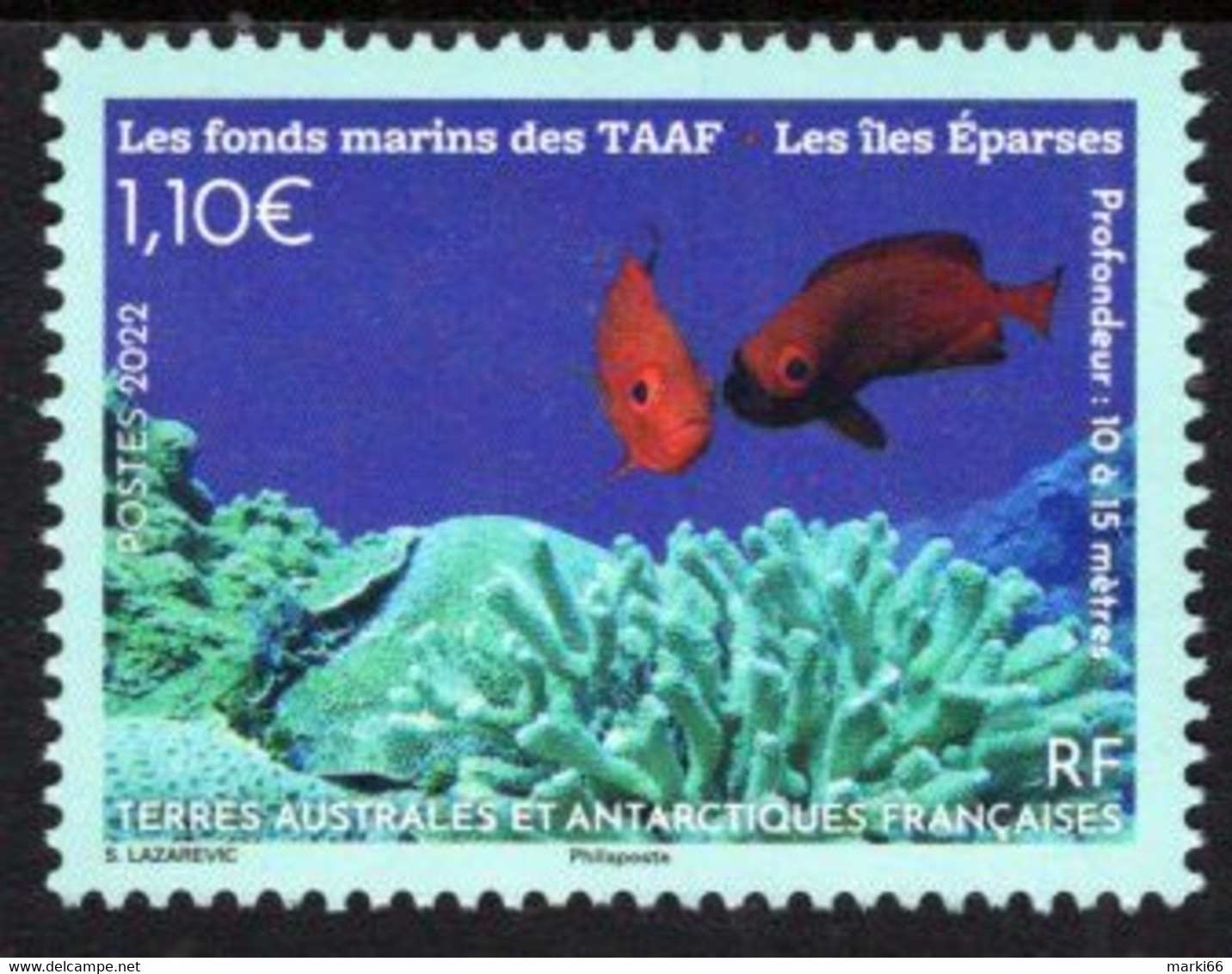 TAAF - 2022 - Seabeds Of The FSAT - Fish And Corals Of Scattered Islands- Mint Stamp - Neufs