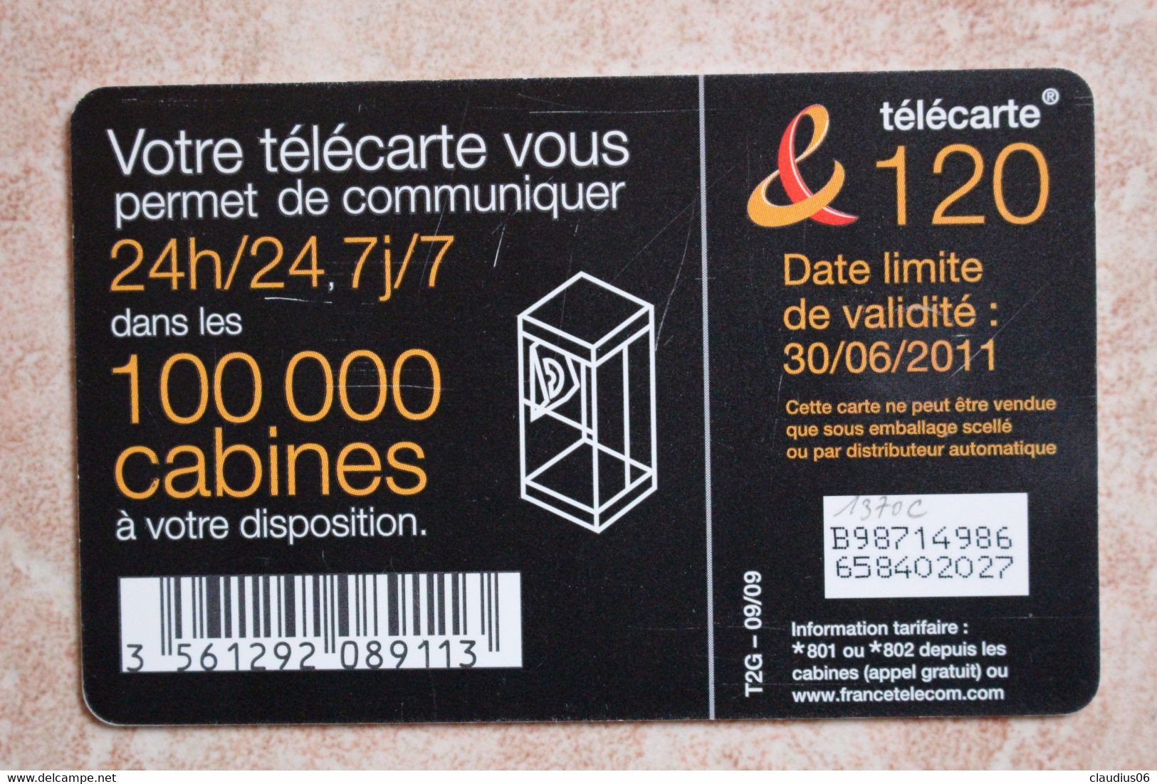 TELECARTE  F1370C PAPILLON - 2009