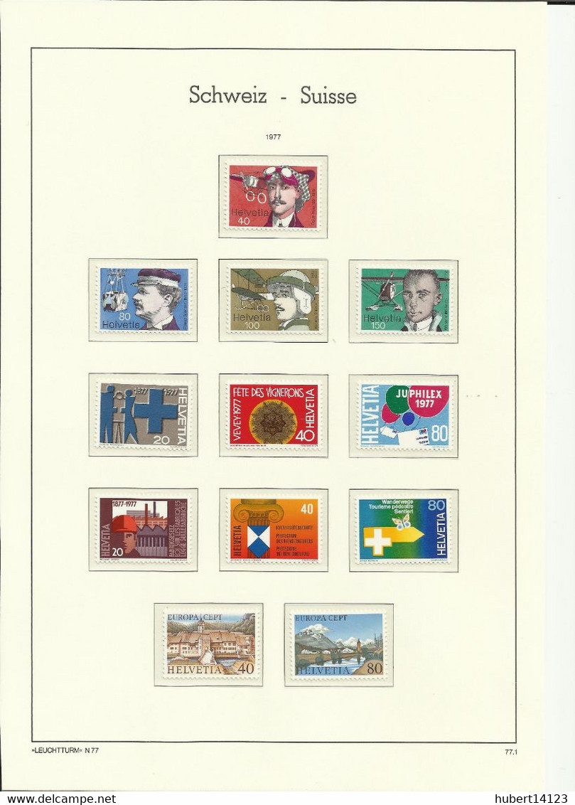 SUISSE Année Complète 1977 N° 1017 à 1045 Neuve Sans Charnière MNH Ou Oblitéré - Other & Unclassified